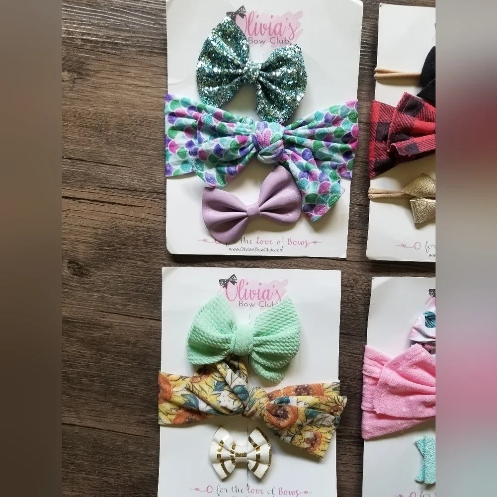 Olivia's Bow Club Boutique Hair Bows and Clip Bundle